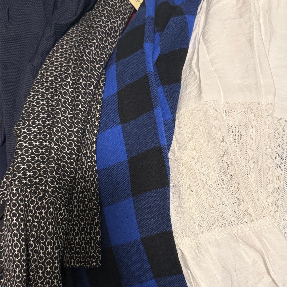 Blue and Black Plaid Shirt